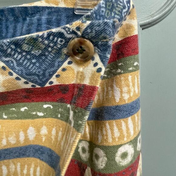 Vivoldi Jeanswear Size 10 Aztec Southwestern Wrap Skirt Vintage VTG - Picture 2 of 4